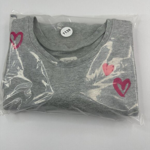 BedHead Pajamas Women's Gray Mon Amour Embroidered‎ Hearts Sweatshirt M/C43 - Picture 14 of 14